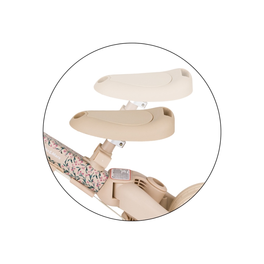 PETITE&MARS - Triciclo infantil 5 em 1 TURBO LIMITED Pink Meadow