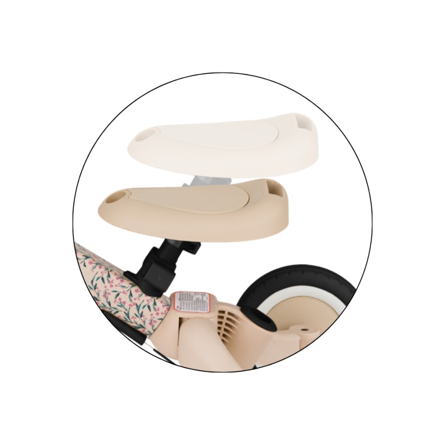 PETITE&MARS - Triciclo infantil 5 em 1 TURBO LIMITED Pink Meadow