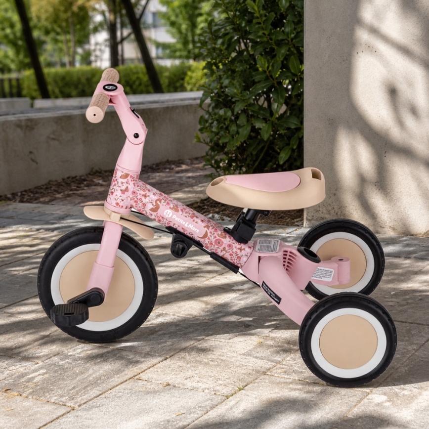 PETITE&MARS - Triciclo infantil 5 em 1 TURBO LIMITED Rosy Wilderness