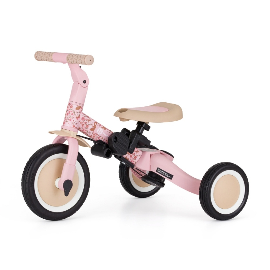 PETITE&MARS - Triciclo infantil 5 em 1 TURBO LIMITED Rosy Wilderness