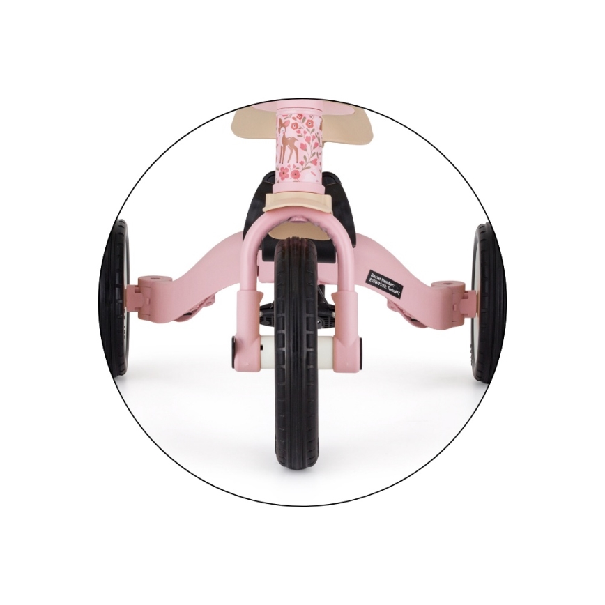 PETITE&MARS - Triciclo infantil 5 em 1 TURBO LIMITED Rosy Wilderness