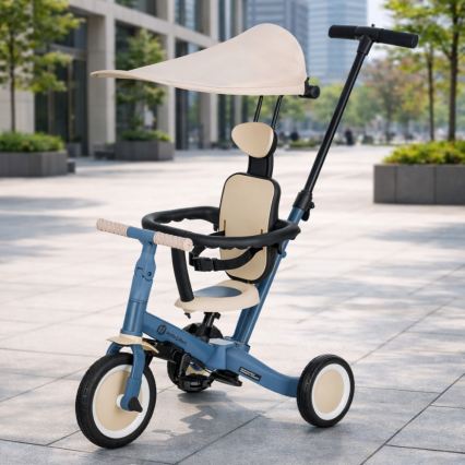PETITE&MARS - Triciclo infantil 5 em 1 TURBO PLUS Azul Oceano