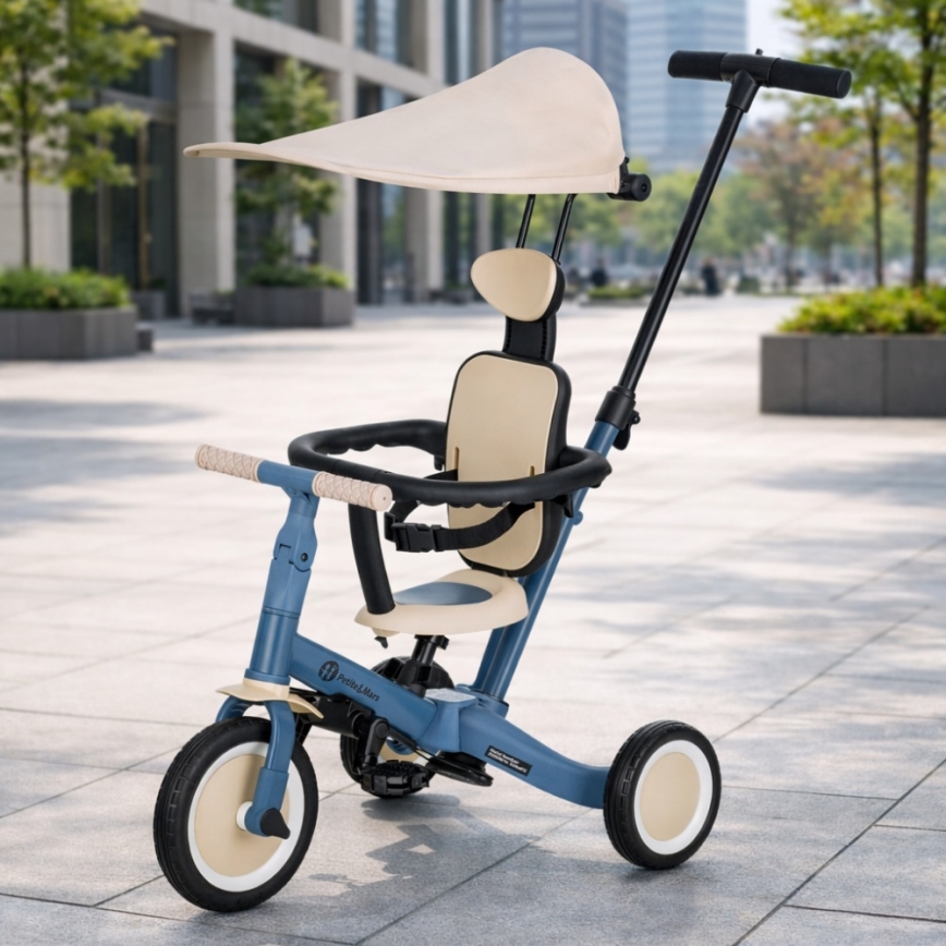 PETITE&MARS - Triciclo infantil 5 em 1 TURBO PLUS Azul Oceano