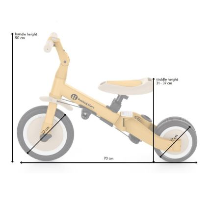 PETITE&MARS - Triciclo infantil 5 em 1 TURBO PLUS Azul Oceano