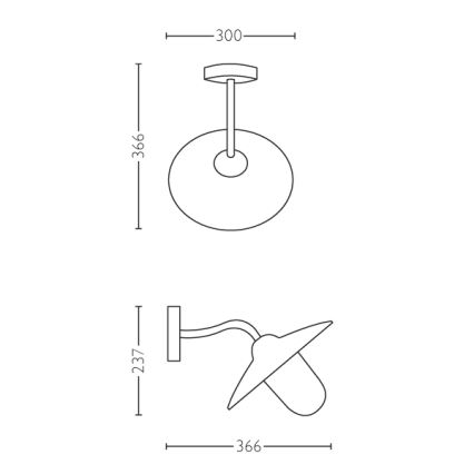 Philips 01643/30/PN - Luz de parede de exterior HAMMOCK 1xE27/60W/230V IP44