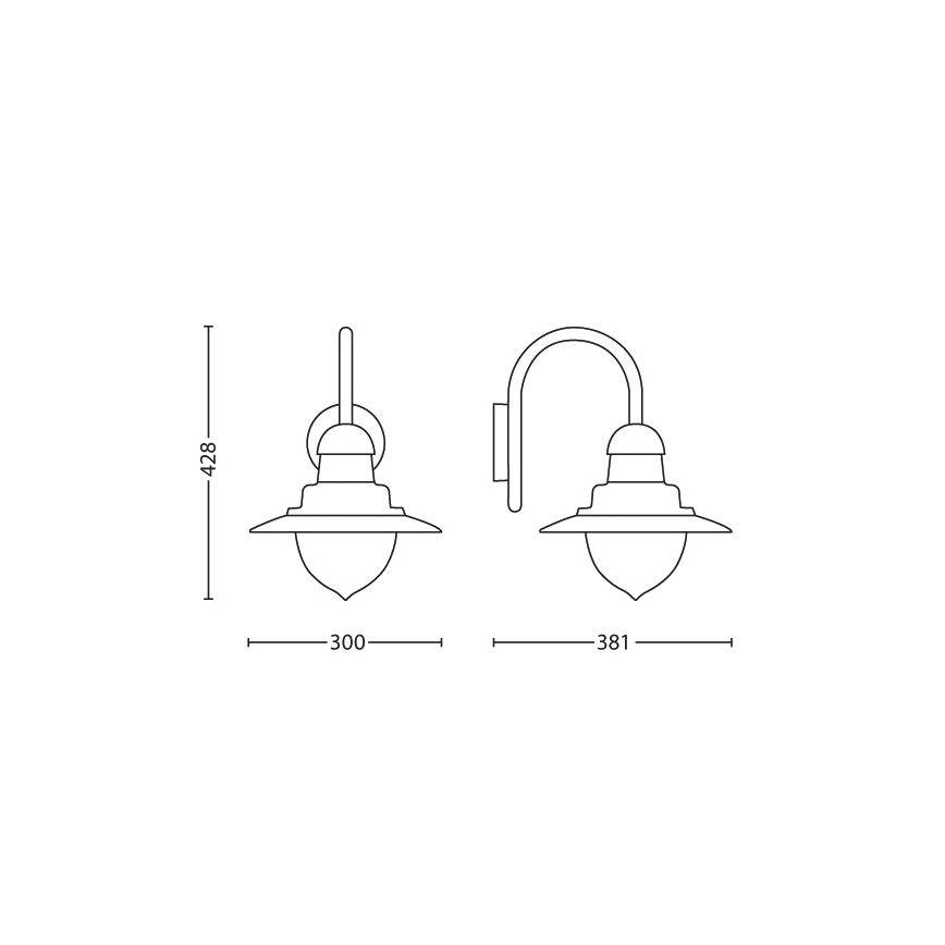 Philips 01652/52/16 - Luz de parede de exterior MYGARDEN RAINDROP 1xE27/53W IP44