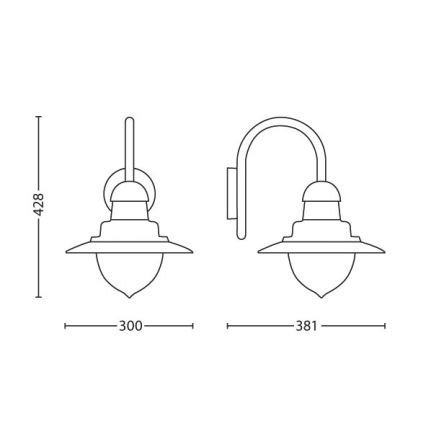 Philips 01652/52/PN - Luz de parede de exterior MYGARDEN RAINDROP 1xE27/60W/230V IP44