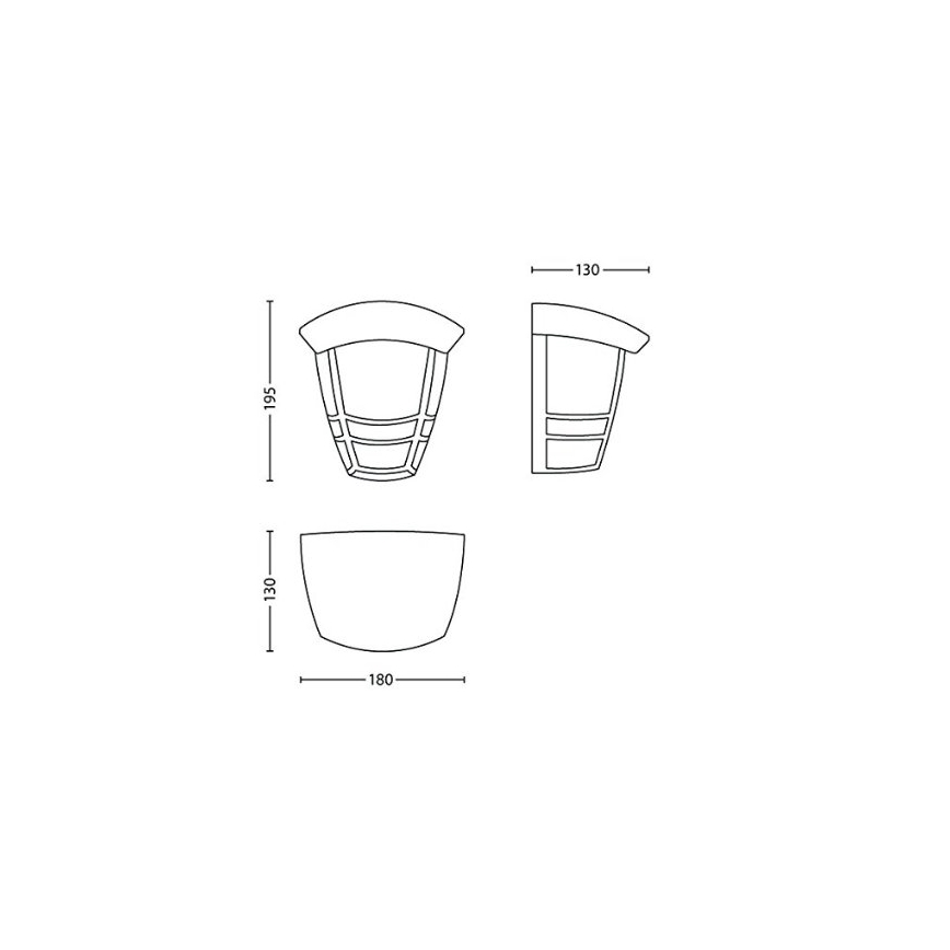 Philips - Luz de parede de exterior E27/60W/230V IP44