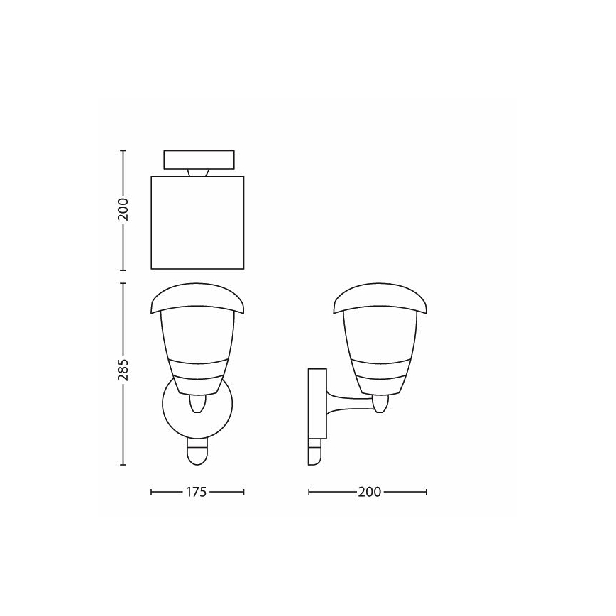 Philips - Luz de parede de exterior com sensor 1xE27/60W IP44