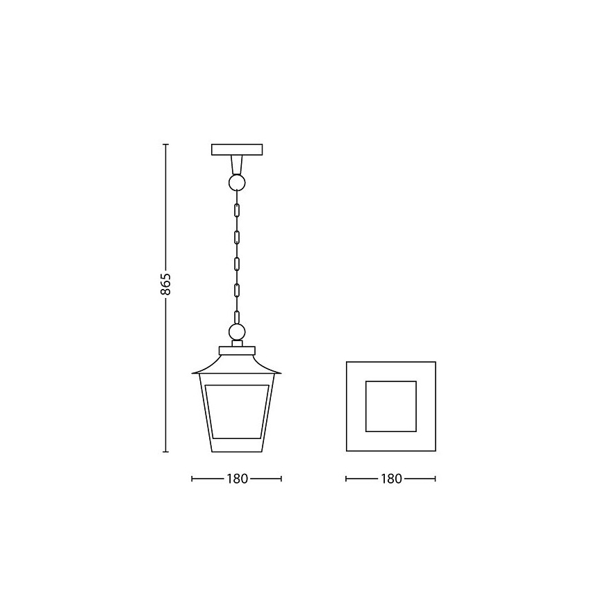 Philips 15406/86/PN - Candelabro exterior HEDGE 1xE27/60W/230V IP44