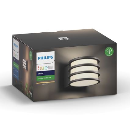 Philips - Luminária de parede exterior LED regulável Hue LUCCA 1xE27/9,5W/230V IP44