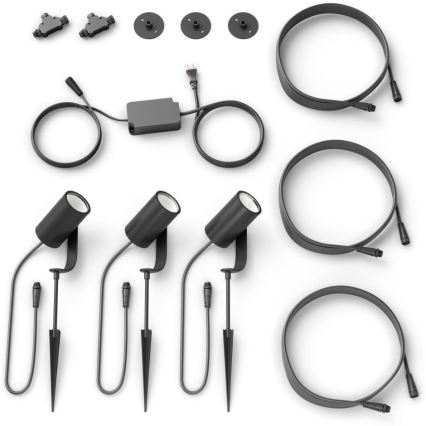 Philips - CONJUNTO 3x Luminária LED Spot Hue LILY 3xLED/8W/230V IP65