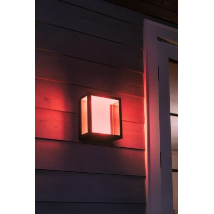 Philips - Luminária de parede exterior regulável LED RGBW Hue IMPRESS 2xLED/8W/230V IP44