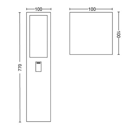 Philips - Candeeiro exterior LED RGB Hue IMPRESS 2xLED/8W/230V IP44