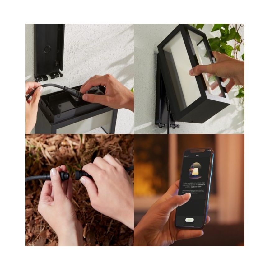 Philips - Luminária de parede exterior regulável LED RGBW Hue IMPRESS 2xLED/8W/24V 2000-6500K IP44