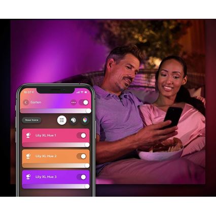 Philips - Lâmpada exterior LED RGB regulável Hue LILY LED/15W/230V IP65