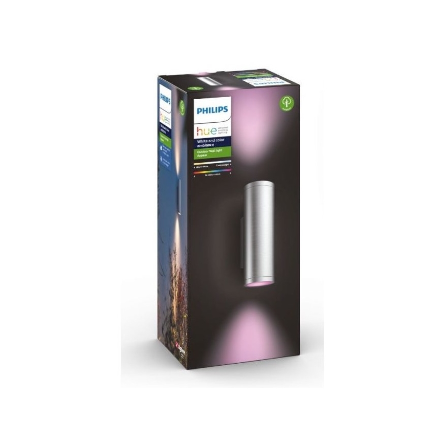 Philips - LED RGBW Iluminação de parede exterior com regulação Hue APPEAR 2xLED/8W/230V IP44