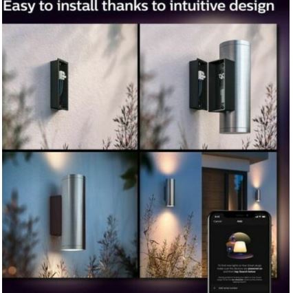 Philips - LED RGBW Iluminação de parede exterior com regulação Hue APPEAR 2xLED/8W/230V IP44