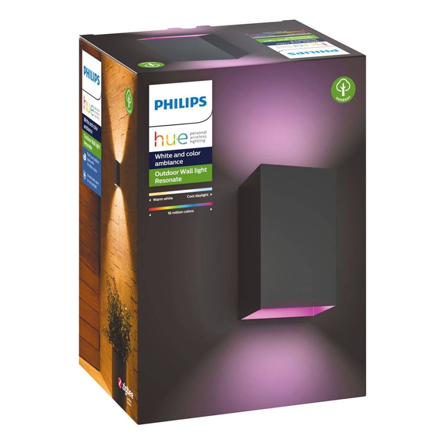 Philips - LED RGBW Iluminação de parede exterior com regulação Hue RESONATE 2xLED/8W/230V 2000-6500K IP44