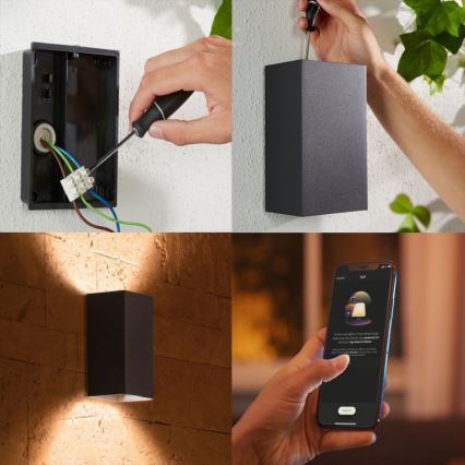 LED RGBW Iluminação de parede exterior com regulação Hue RESONATE 2xLED/8W/230V 2000-6500K IP44