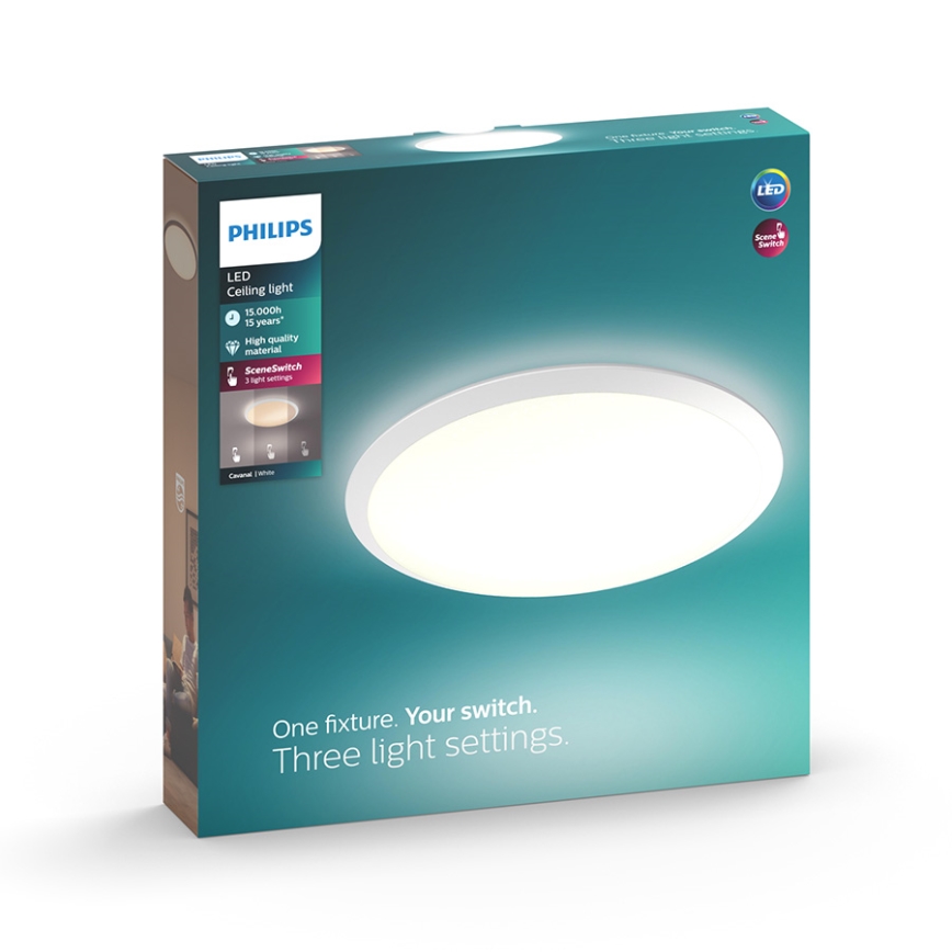 Philips - Iluminação de teto LED com regulação LED/18W/230V