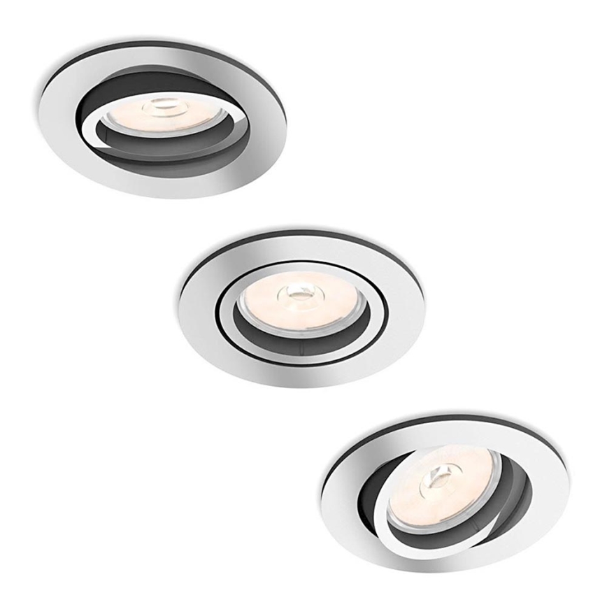 Philips - 3x Luz embutida 1xGU10/5,5W/230V