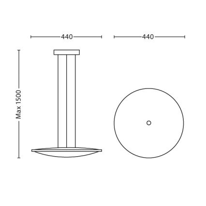 Philips 40901/17/16 - Candelabro suspenso LED com regulação MYLIVING ADOUR LED/15W/230V