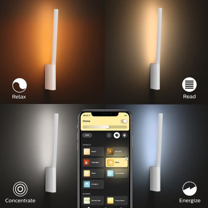 Philips - Aplique de parede LED RGBW regulável Hue LIANE White And Color Ambiance LED/12W/230V