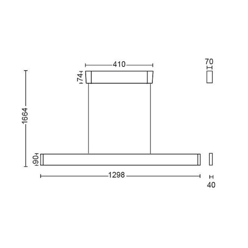 Philips - LED RGBW Candelabro suspenso com regulação Hue ENSIS White And Color Ambiance 2xLED/39W/230V