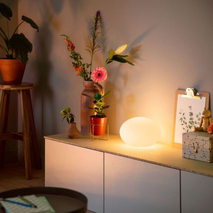 Philips - Candeeiro de mesa LED RGB com regulação Hue FLOURISH White And Color Ambiance 1xE27/9,5W/230V