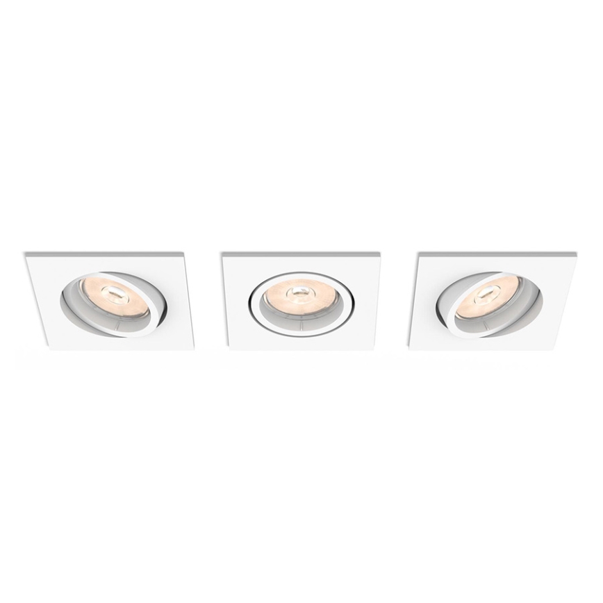 Philips - CONJUNTO 3x Iluminação embutida 1xGU10/5,5W/230V