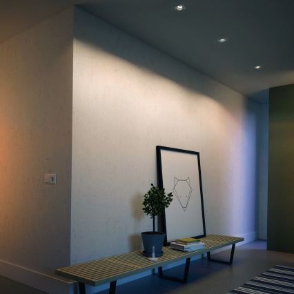 Philips - Conjunto com 3 spots LED RGBW reguláveis de embutir 1xGU10/4,8W/230V branco + comando remoto