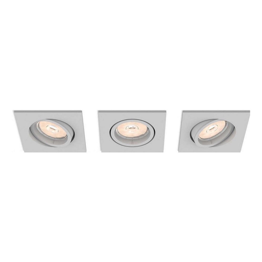 Philips 50193/87/PN - CONJUNTO 3x Luz embutida ENNEPER 1xGU10/5,5W/230V