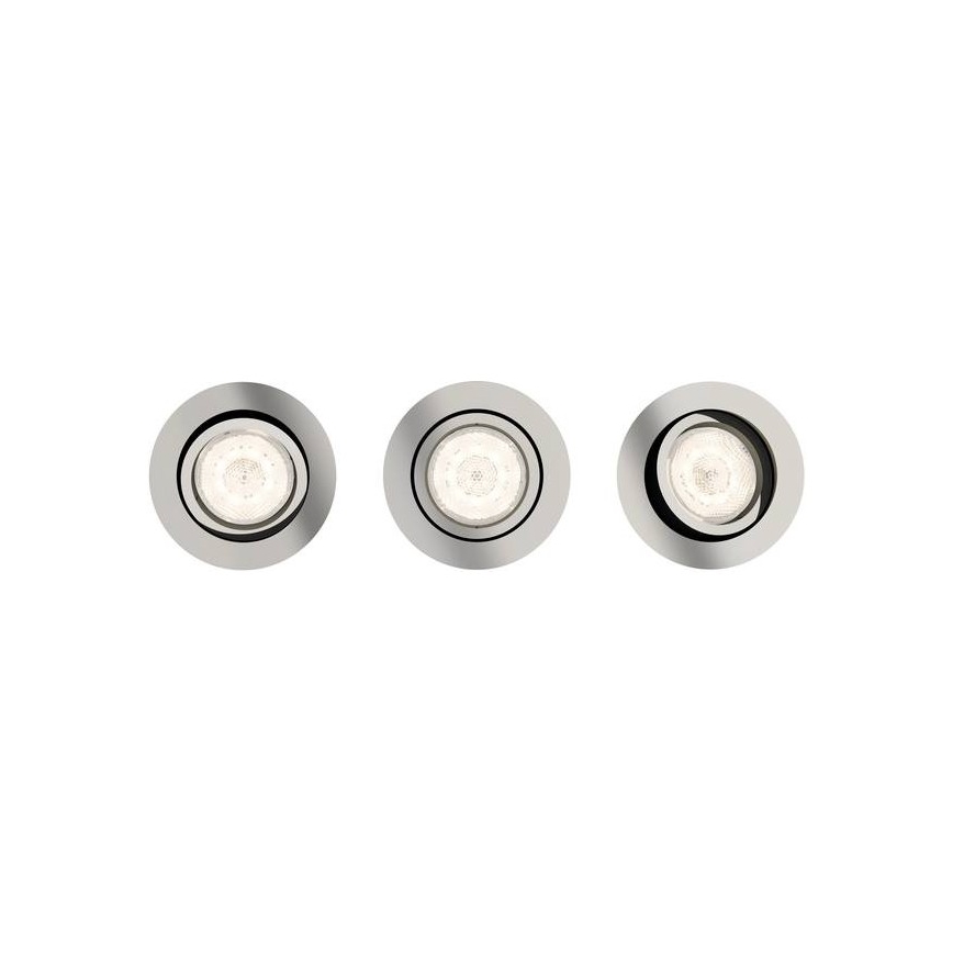 Philips 50203/17/PO - CONJUNTO 3x Foco de encastrar com regulação LED SHELLBARK LED/4,5W/230V