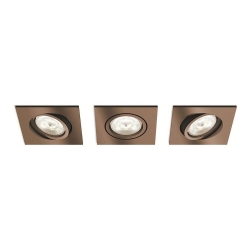Philips 50393/05/P0 - CONJUNTO 3x Iluminação embutida LED com regulação SHELLBARK 1xLED/4,5W/230V 2200-2700K