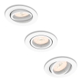 Philips 50393/31/PN - Conjunto de 3 luminárias encastradas DONEGAL 1xGU10/5,5W/230V