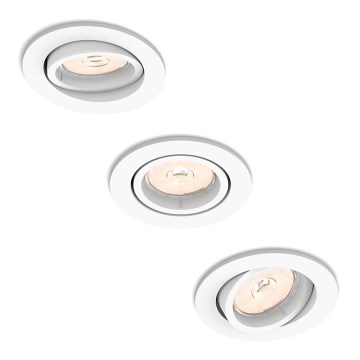 Philips 50393/31/PN - Conjunto de 3 luminárias encastradas DONEGAL 1xGU10/5,5W/230V