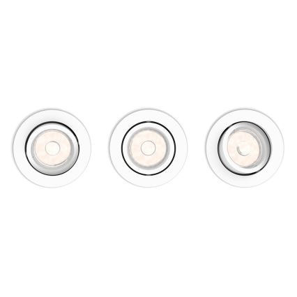 Philips 50393/31/PN - Conjunto de 3 luminárias encastradas DONEGAL 1xGU10/5,5W/230V