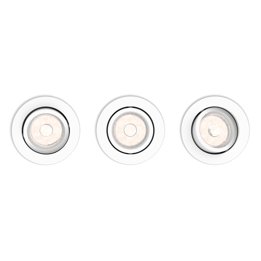 Philips 50393/31/PN - Conjunto de 3 luminárias encastradas DONEGAL 1xGU10/5,5W/230V