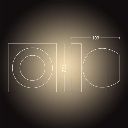 Philips - Luminária de embutir LED regulável Hue BUCKRAM 1xGU10/5W/230V + controlo remoto