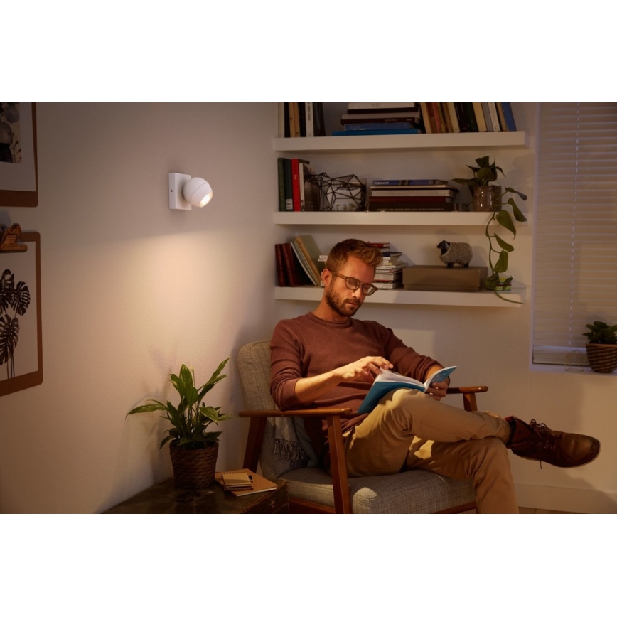 Philips - Luminária de embutir LED regulável Hue BUCKRAM 1xGU10/5W/230V + comando à distância