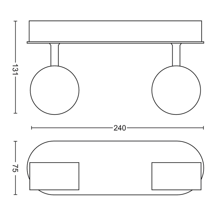 Philips - Luminária de embutir LED dimmerizável 2xLED/4,5W/230V
