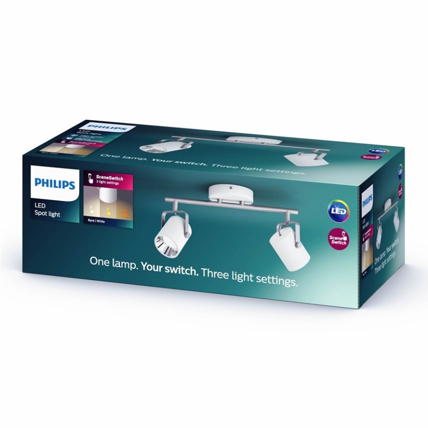 Philips - Luminária de embutir LED 2xLED/4,3W/230V 2200/2500/2700K