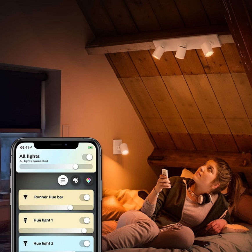 Philips - Luminária LED Regulável Hue RUNNER 1xGU10/5W/230V + comando à distância