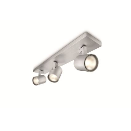 Philips - Spot LED RGBW dimável 3x GU10/4,8W/230V, cromado mate + comando à distância