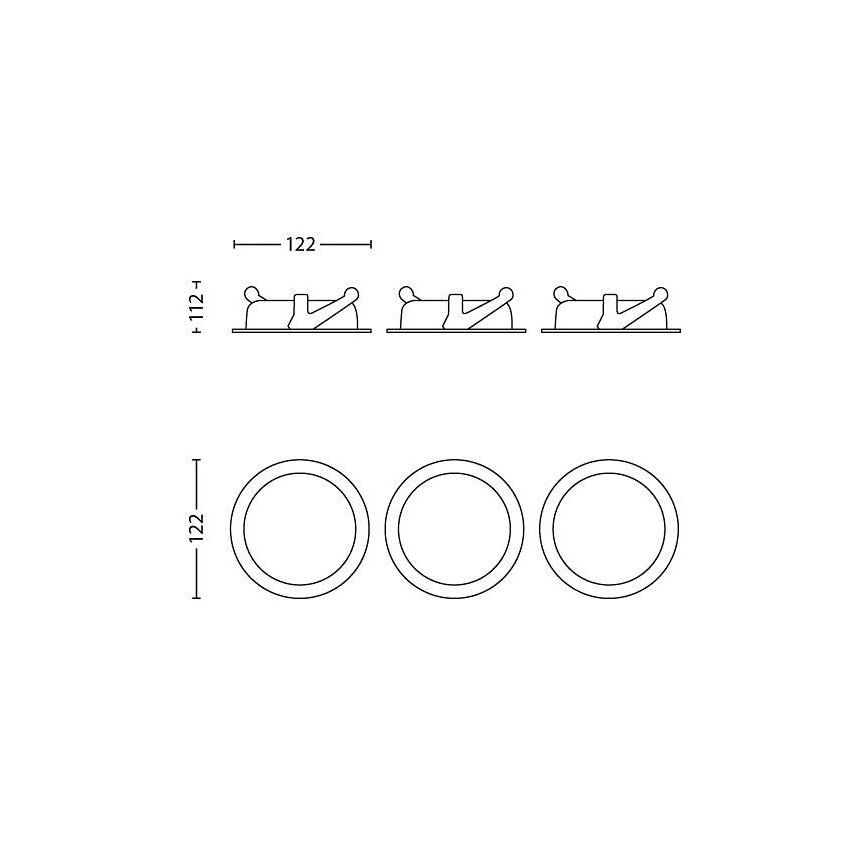 Philips - CONJUNTO 3x Luminária de embutir LED dimmerizável LED/4,5W/230V