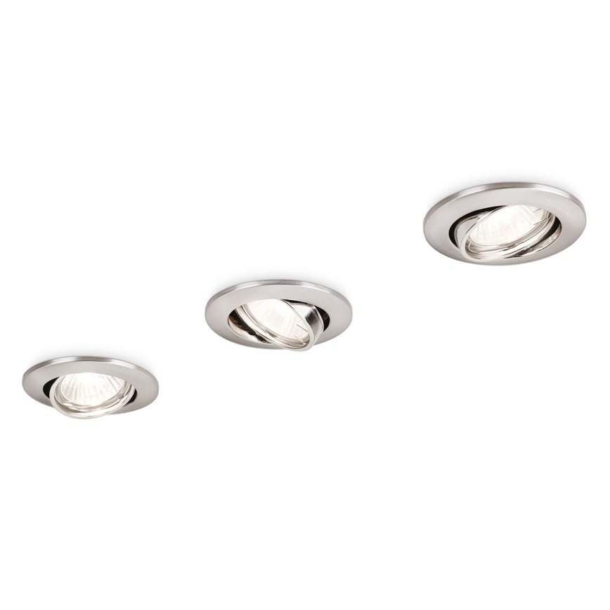 Philips 59243/17/E7 - CONJUNTO DE 3 Luminárias de Embutir 1xGU10/50W/230V