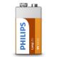 Philips 6F22L1B/10 - Pilha de cloreto de zinco 6F22 LONGLIFE 9V