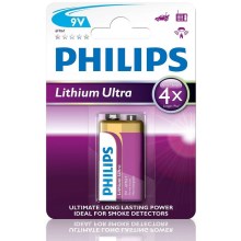 Philips 6FR61LB1A/10 - Célula de lítio 6LR61 LITHIUM ULTRA 9V