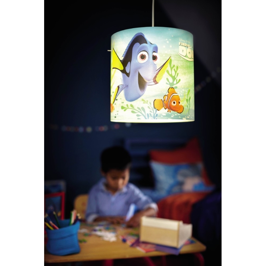 Philips 71751/90/26 - Abajur para crianças candeeiro DISNEY FINDING DORY E27 diâmetro 26 cm